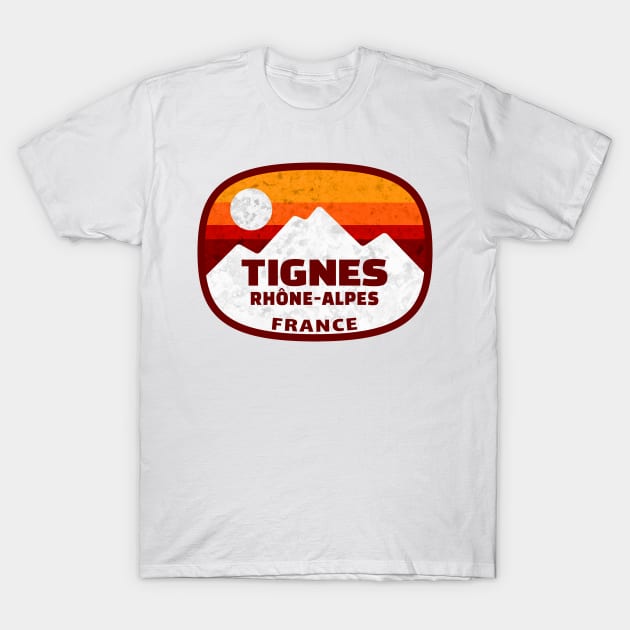 Ski Tignes France Skiing Tarentaise Valley Rhône-Alpes Val d'Isère T-Shirt by TravelTime